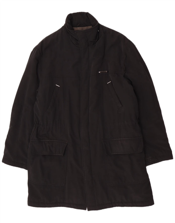Piero Guidi Abrigo para hombre ES 42 XL Poliéster negro