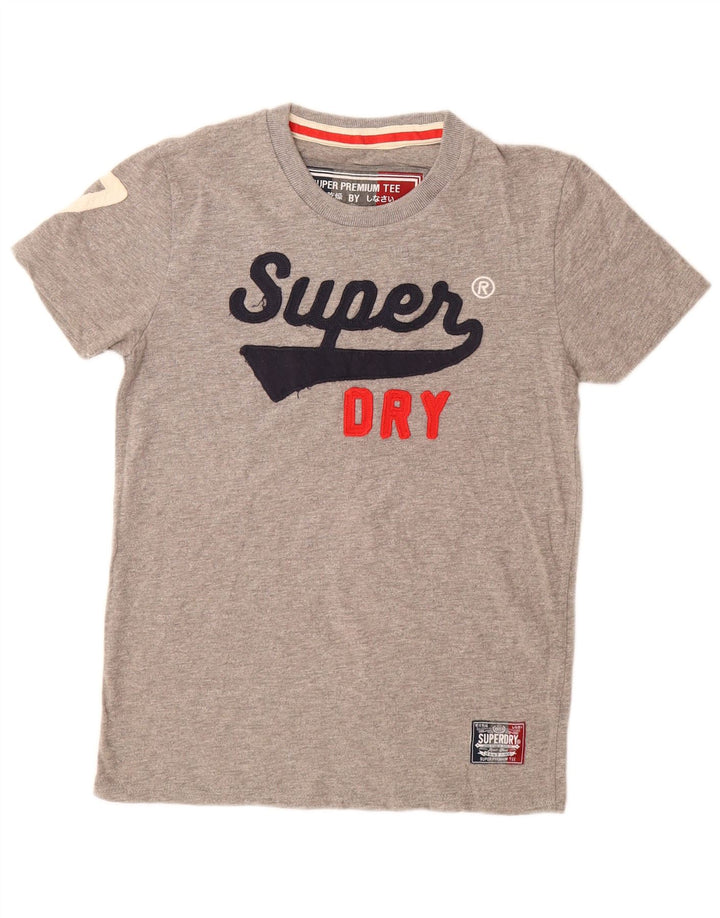 SUPERDRY Camiseta gráfica para hombre Top de algodón gris medio