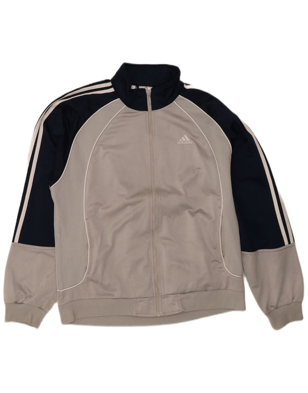 Adidas - Chaqueta de chándal para hombre, talla 42/44, poliéster color gris grande