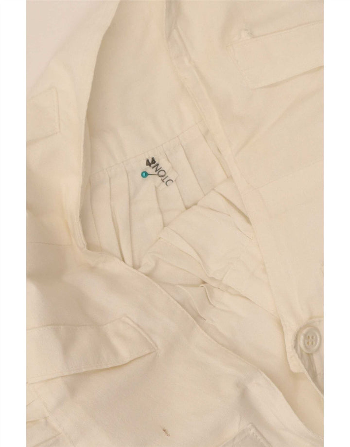 Falda plisada vintage para mujer IT 44 Mediana W28 Algodón blanco