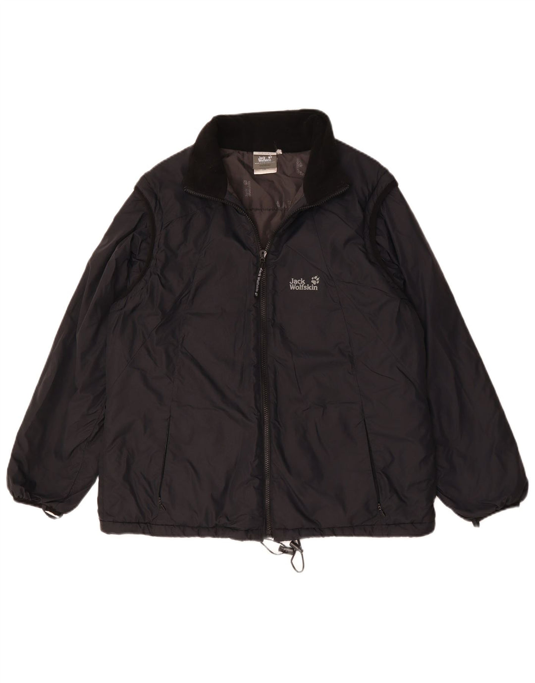 Jack Wolfskin Chaqueta cortavientos con forro para mujer UK 40 XL Poliamida negra