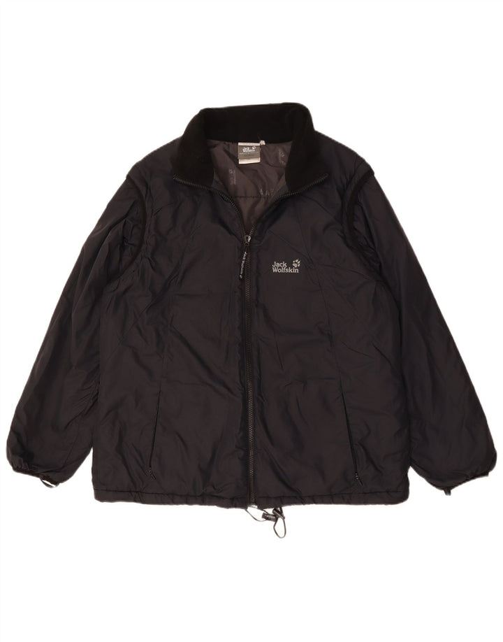 Jack Wolfskin Chaqueta cortavientos con forro para mujer UK 40 XL Poliamida negra