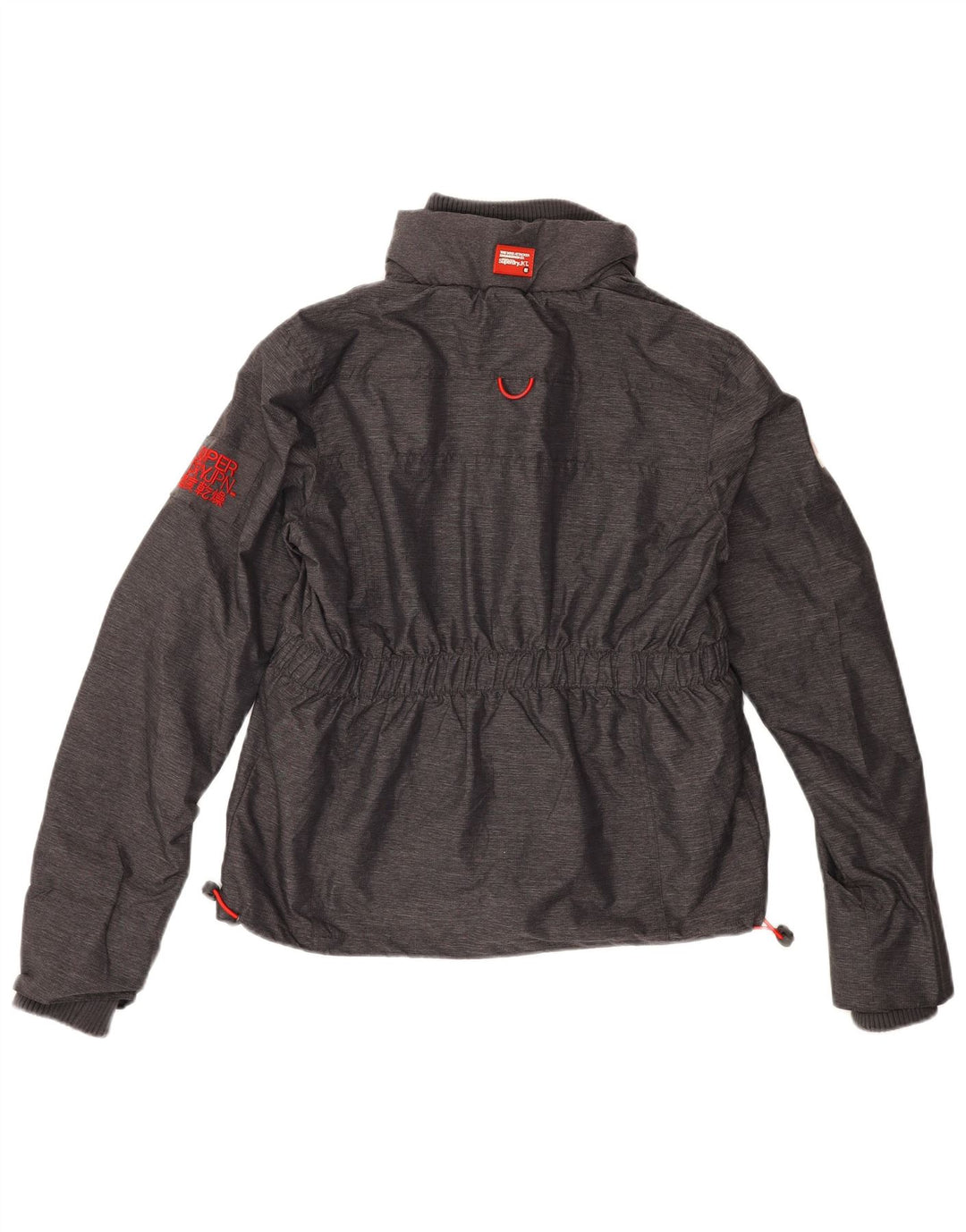 SUPERDRY Womens Windbreaker Jacket UK 16 Large Grey Polyester