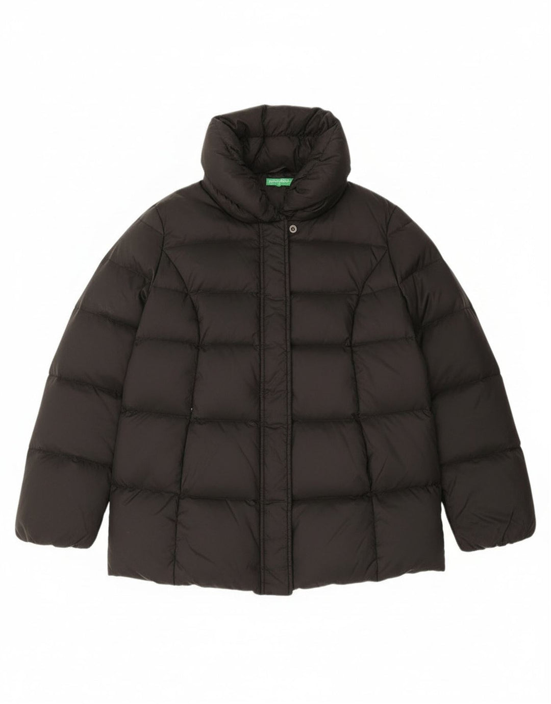 Benetton Chaqueta Acolchada Extragrande Mujer UK 6 XS Negro Poliamida