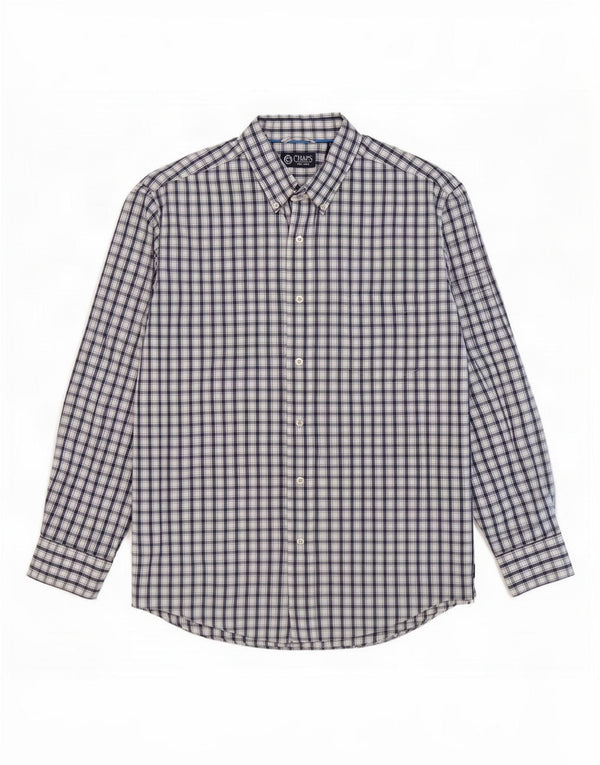 Chaps Camisa Hombre XL Azul Marino Cuadros Algodón