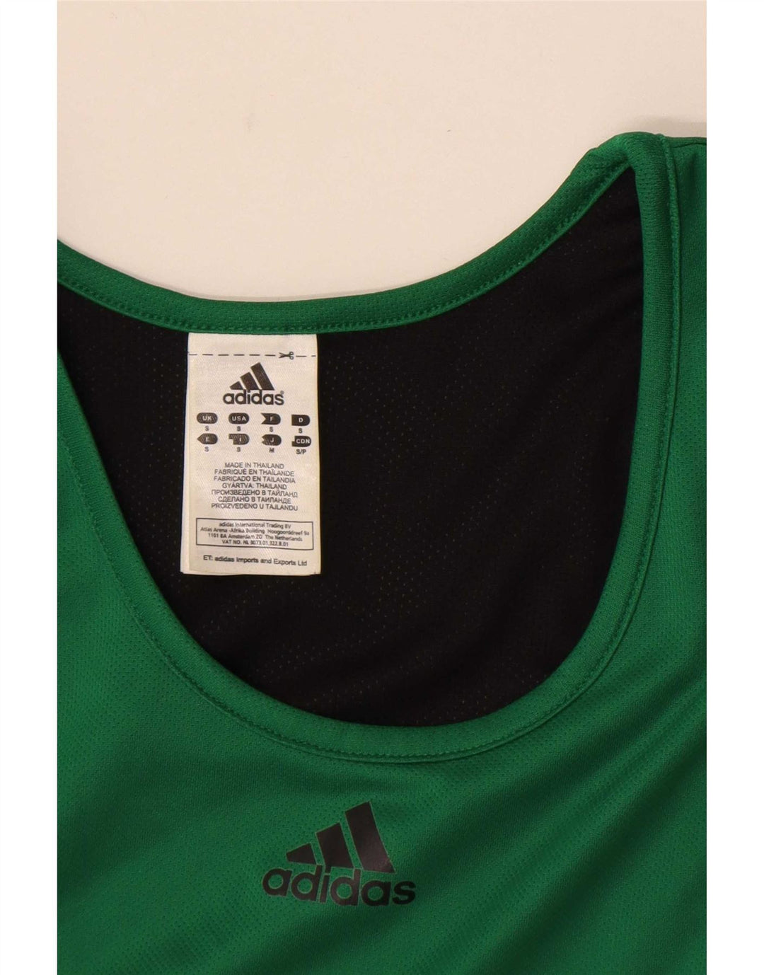Adidas Hombre Chaleco Top Small Verde Poliéster
