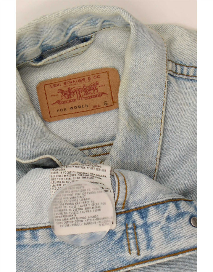 Levi's Chaqueta vaquera corta para mujer UK 10 Small Blue Cotton