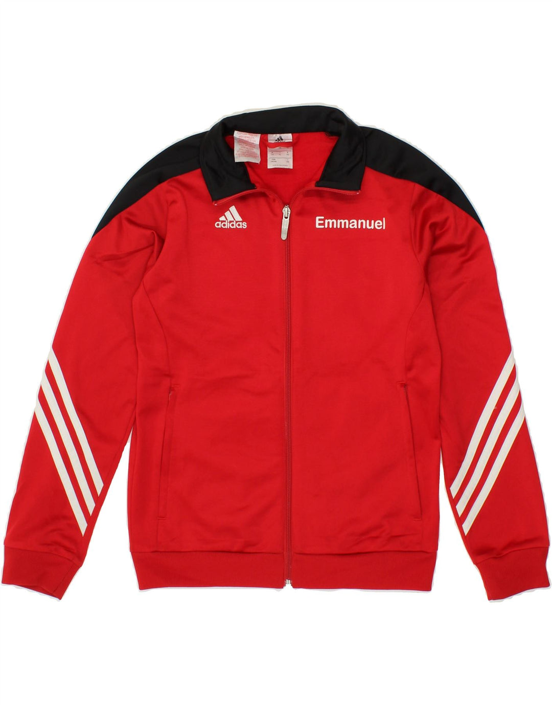 ADIDAS Boys Graphic Tracksuit Top Jacket 11-12 Years Large Red Polyester Vintage Adidas and Second-Hand Adidas from Messina Hembry 