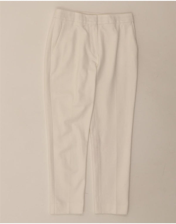 Max Mara Pantalón chino cónico para mujer UK 6 XS W26 L26 Viscosa blanca
