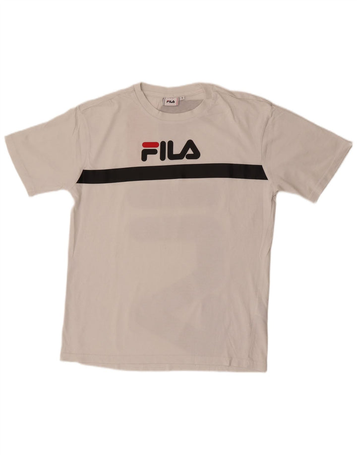 Fila Camiseta gráfica para hombre Top pequeño de algodón a rayas blancas