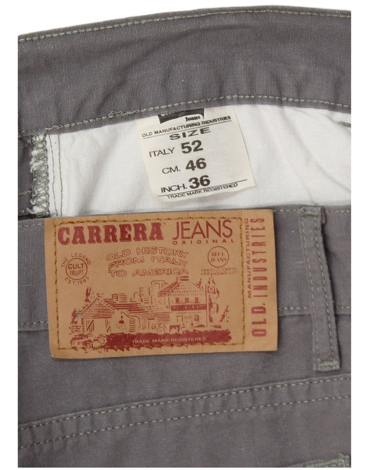 CARRERA Pantalones casuales rectos para hombre IT 52 XL W36 L29 Algodón gris