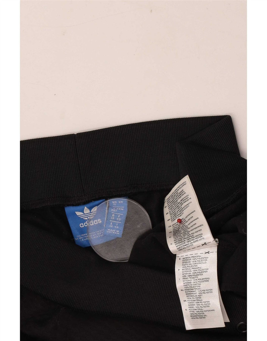Adidas Pantalones de chándal gráficos para mujer UK 12 Mediano Negro Poliéster