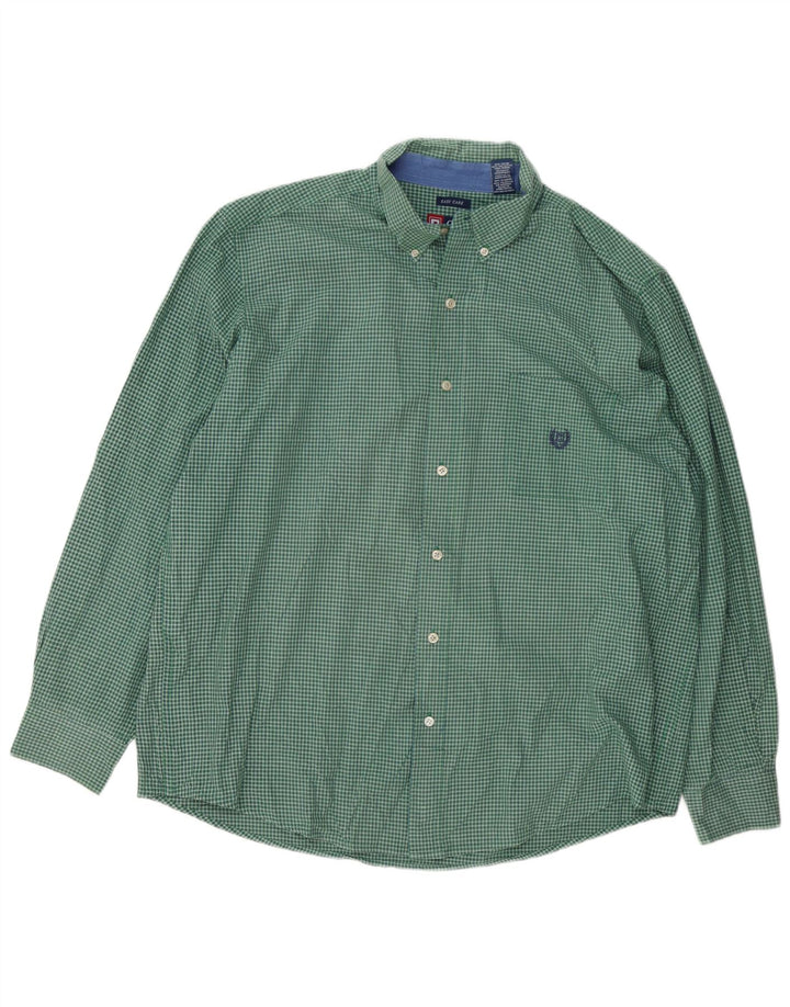 Chaps Camisa de fácil cuidado para hombre XL Algodón a cuadros verdes
