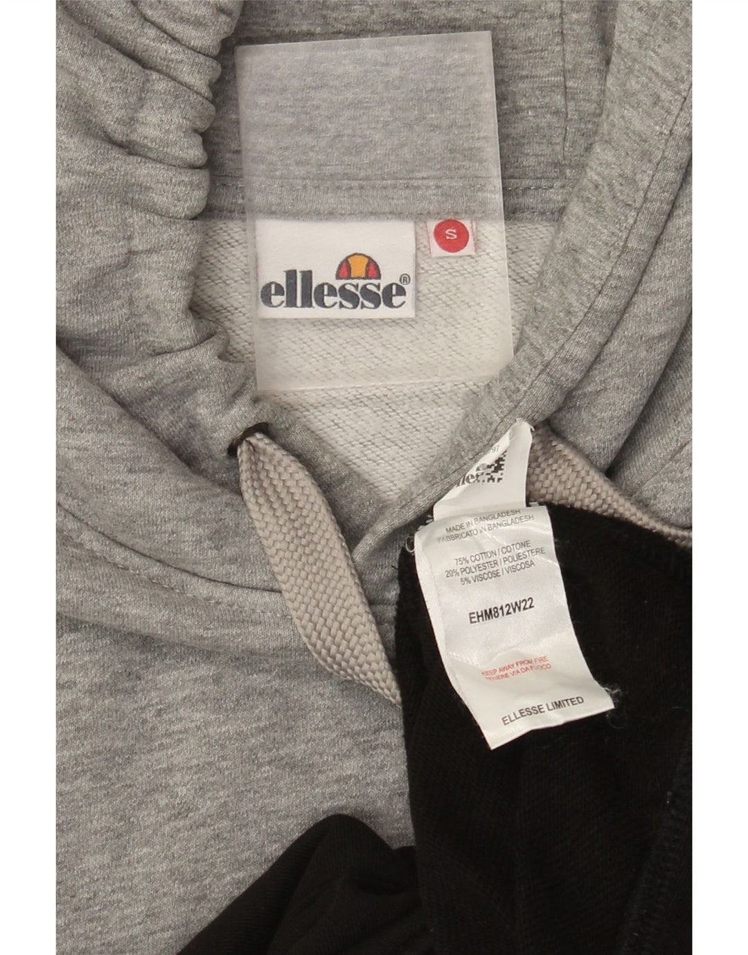 Ellesse Hombre Sudadera Con Capucha Jumper Small Gris Colorblock Algodón