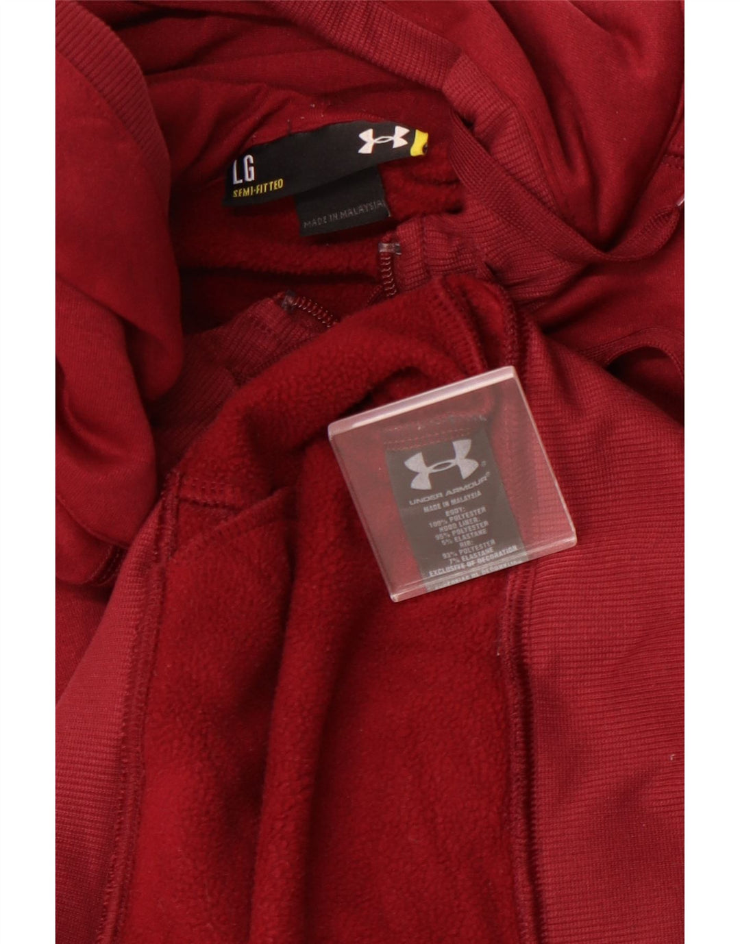 UNDER ARMOUR Suéter con capucha y cremallera para mujer UK 46 Grande Poliéster burdeos