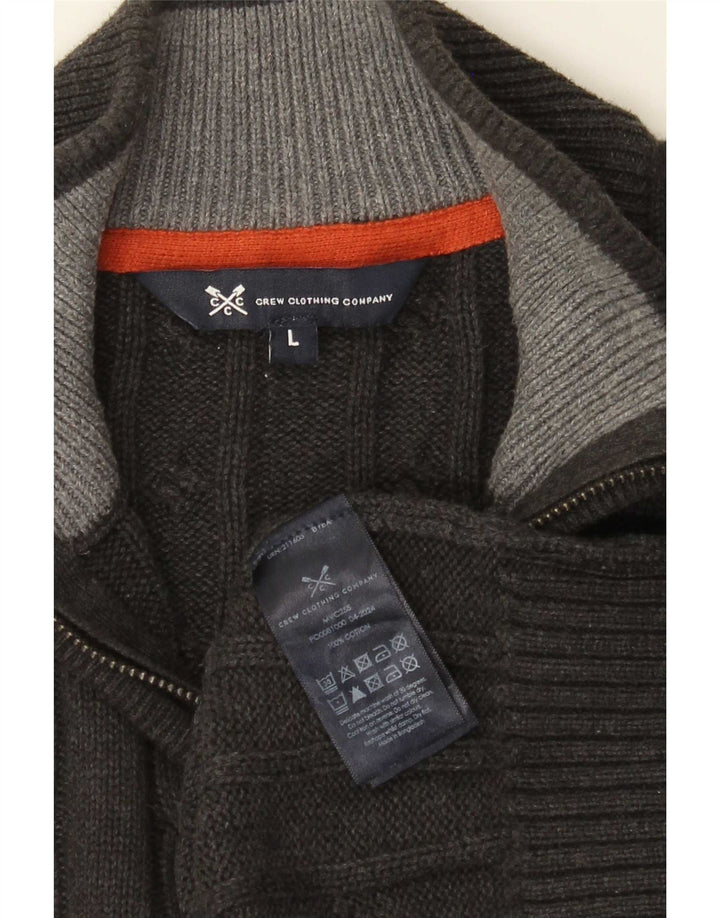 J. Crew Suéter tipo jersey con cuello y cremallera para hombre, algodón gris grande