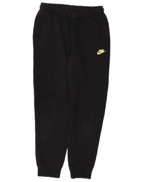 Nike Mujer Chándal Pantalones Joggers UK 12 Mediano Negro Algodón