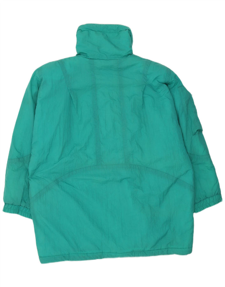 Vintage mujer abrigo acolchado de gran tamaño EU 46 XL Nylon verde