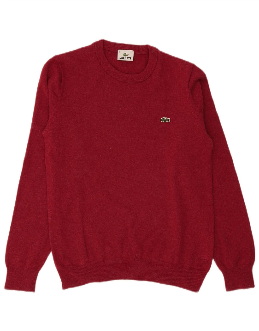 Lacoste - Jersey de cuello redondo para hombre, talla 3, lana virgen rosa pequeña