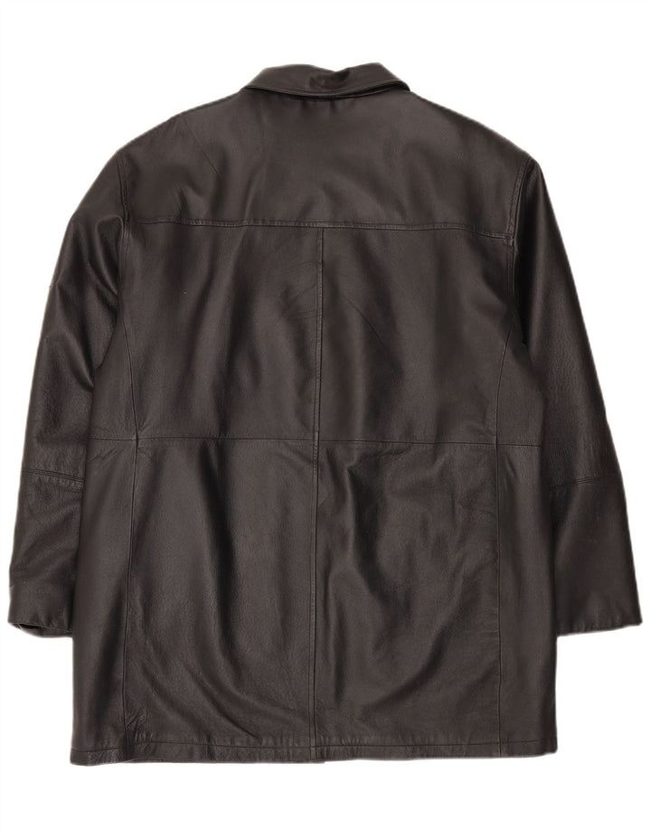Union River Abrigo de cuero para hombre Reino Unido 41/43 Cuero negro grande