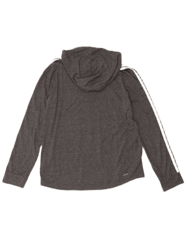 Adidas Mujer Climalite Camiseta con capucha de manga larga Reino Unido 12/14 Gris medio