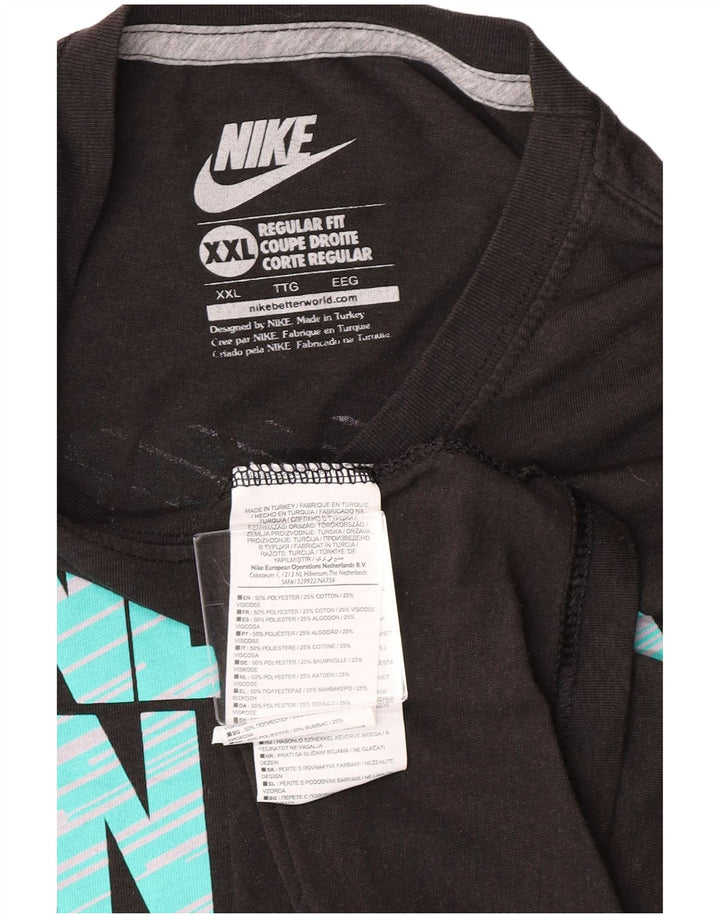 Nike Camiseta gráfica de ajuste regular para hombre, 2XL, poliéster negro