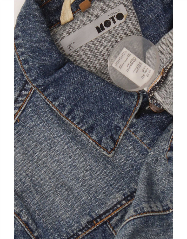 Topshop Chaqueta vaquera corta para mujer UK 12 Algodón azul medio