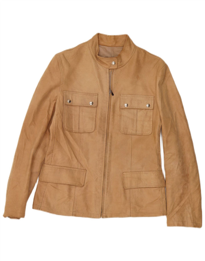 Chaqueta De Cuero Mujer Conbipel IT 44 Cuero Beige Medio