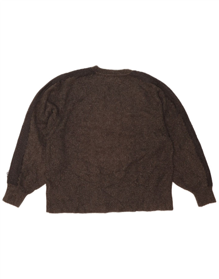 Zara Mujer Jersey Oversize con Cuello en V UK 10 Small Gris
