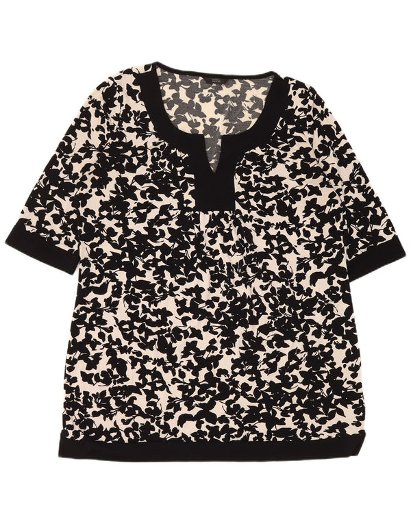 MARKS & SPENCER Blusa para mujer Top UK 46 Grande Poliéster floral negro