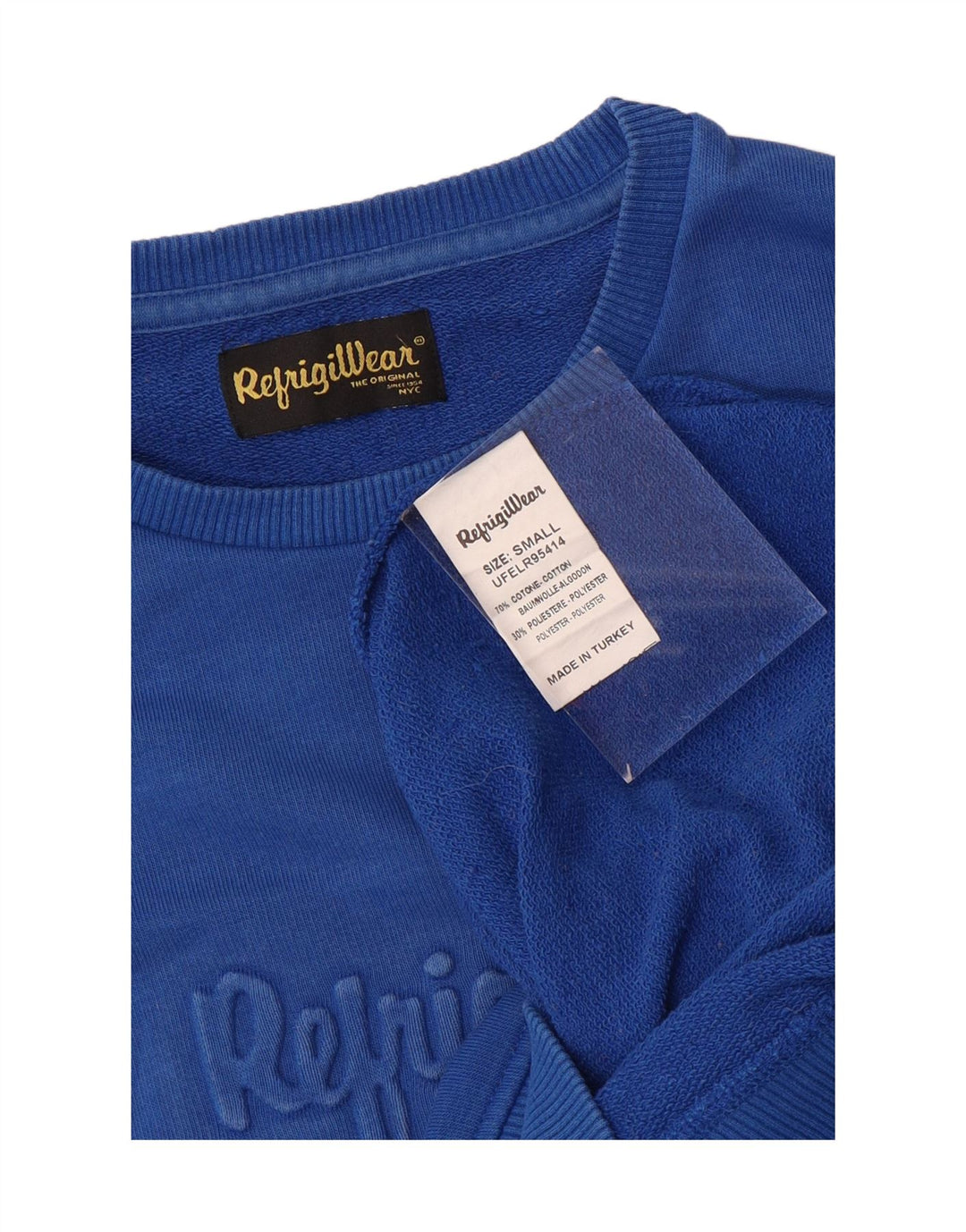Refrigiwear Hombre Sudadera Estampada Jersey Pequeño Algodón Azul