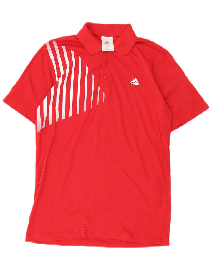 Polo Adidas Hombre De Algodón A Rayas Rojo Medio