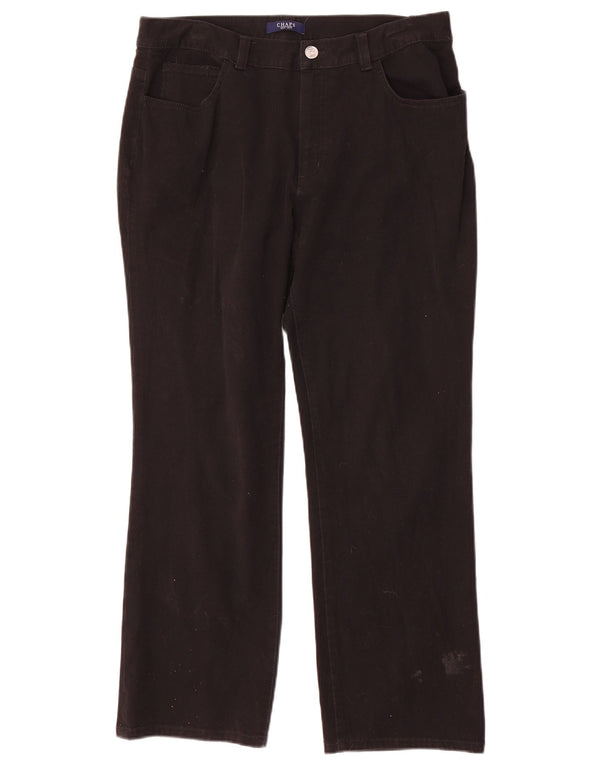 Chaps Pantalones casuales rectos para mujer US 12 grande W32 L28 algodón negro