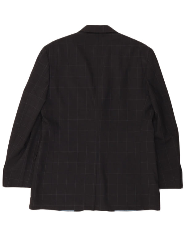 Marks & Spencer Chaqueta tipo blazer de 3 botones para hombre UK 42 Large Navy Blue Check