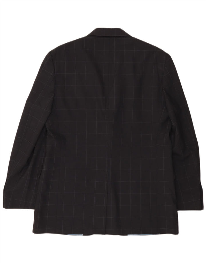 Marks & Spencer Chaqueta tipo blazer de 3 botones para hombre UK 42 Large Navy Blue Check