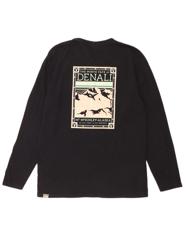 The North Face Hombre Camiseta Gráfica Manga Larga Algodón Negro Mediano