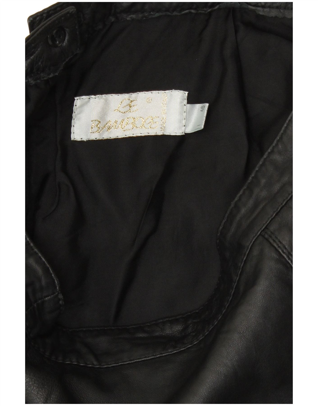 Falda de cuero de cintura alta vintage para mujer IT 46 Grande W28 Negro