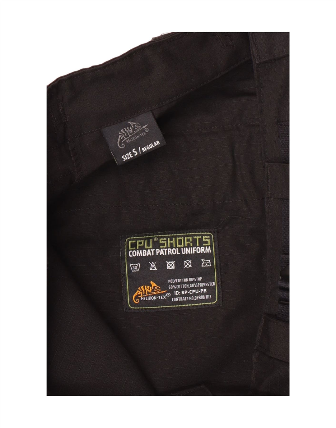HELIKON-TEX Mens Regular Cargo Shorts Small W30  Black Cotton
