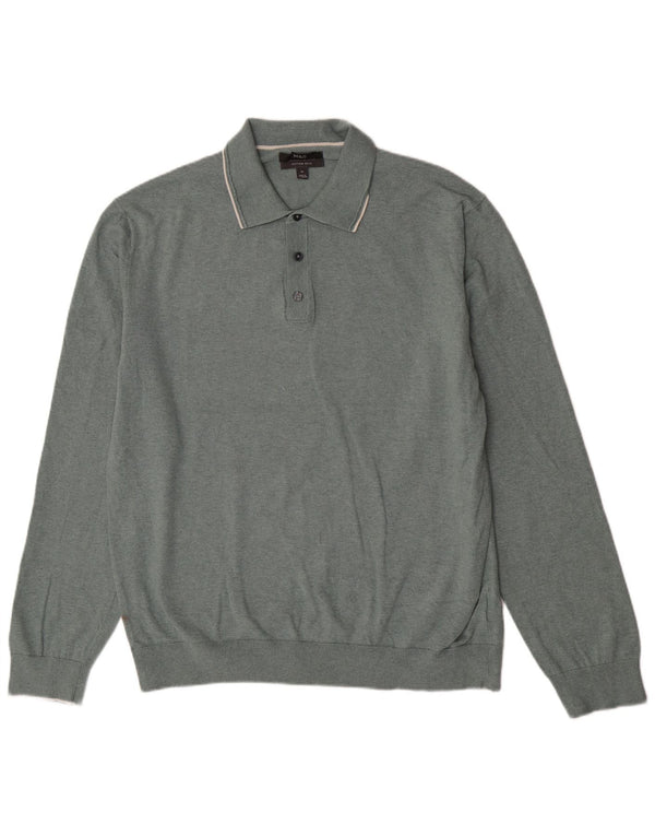 Marks & Spencer Jersey con cuello tipo polo para hombre XL Algodón verde