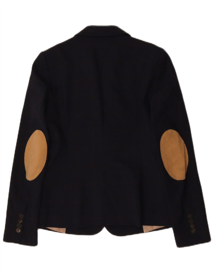 Zara Chaqueta Blazer De 1 Botón Para Mujer UK 6 XS Poliéster Azul Marino