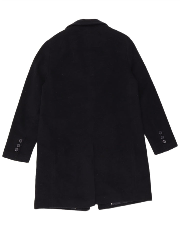 Zara Mujer Abrigo UK 40 Medio Lana Azul Marino