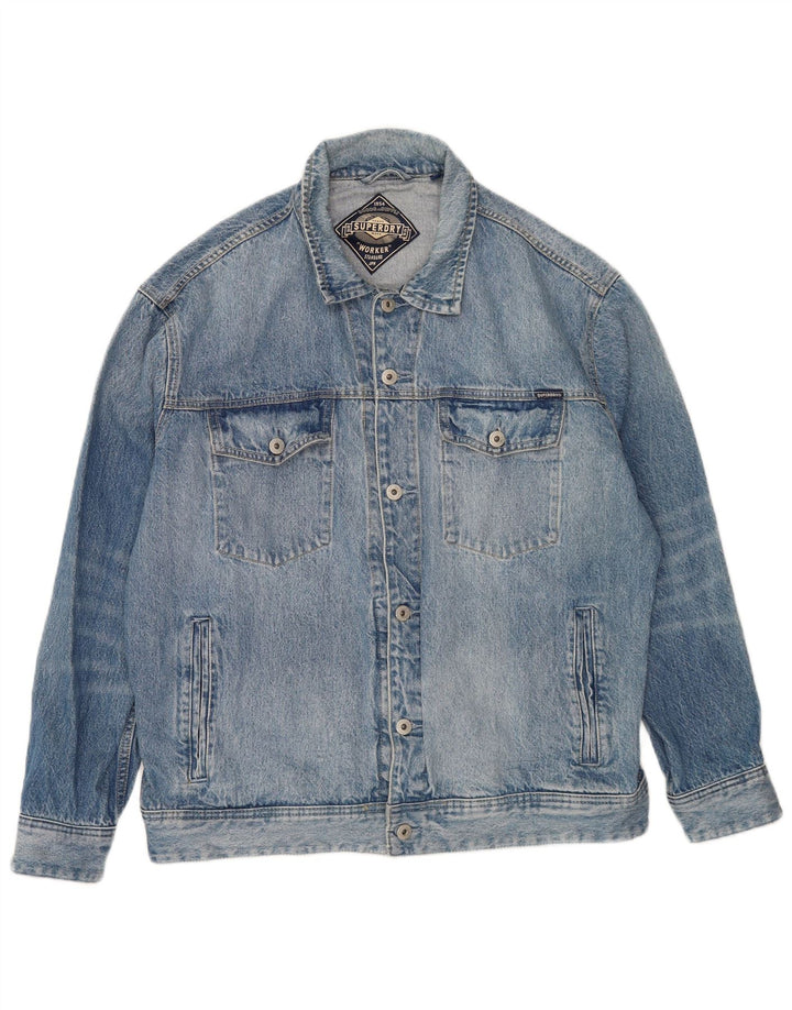 Superdry Chaqueta vaquera para hombre Reino Unido 40 Algodón azul grande