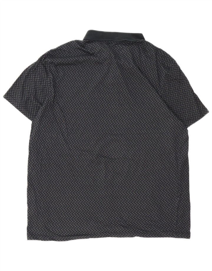 CALVIN KLEIN Polo gráfico para hombre XL Algodón negro