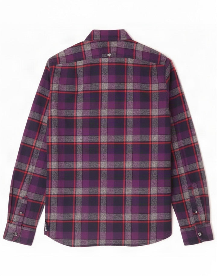 Superdry Camisa De Franela De Algodón A Cuadros Morado Medio