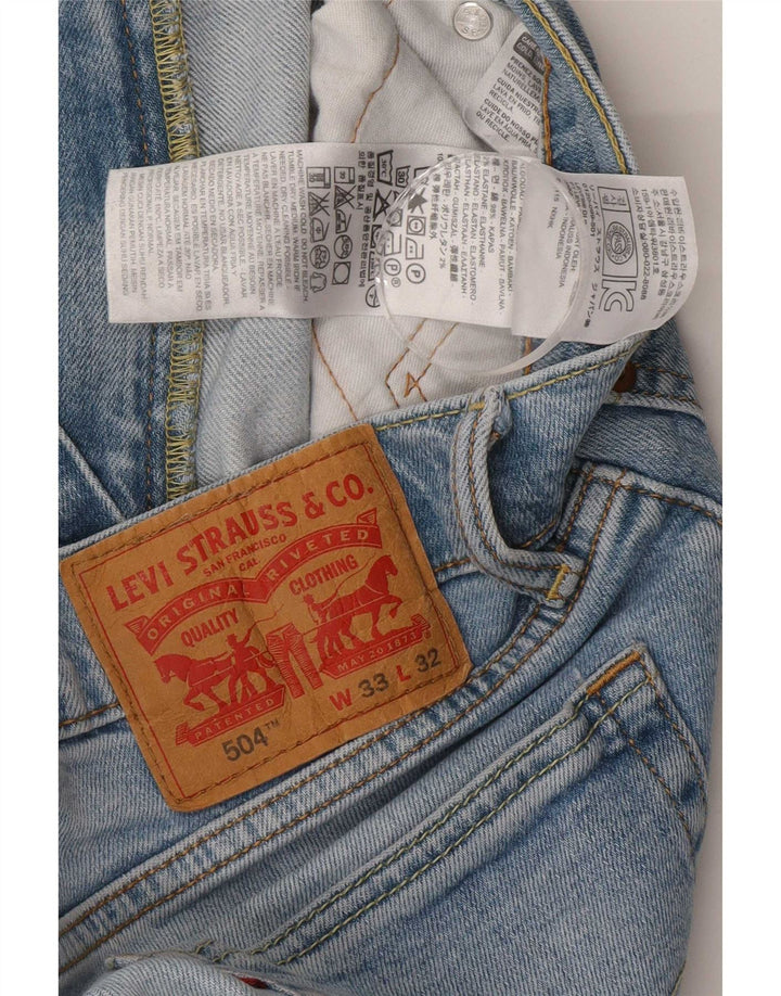 Levi's Vaqueros rectos 504 para hombre W33 L32 Algodón azul