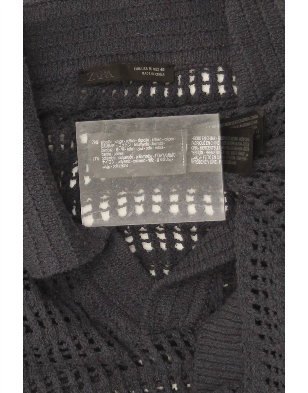 Zara Hombre Polo Polo Algodón Gris Medio