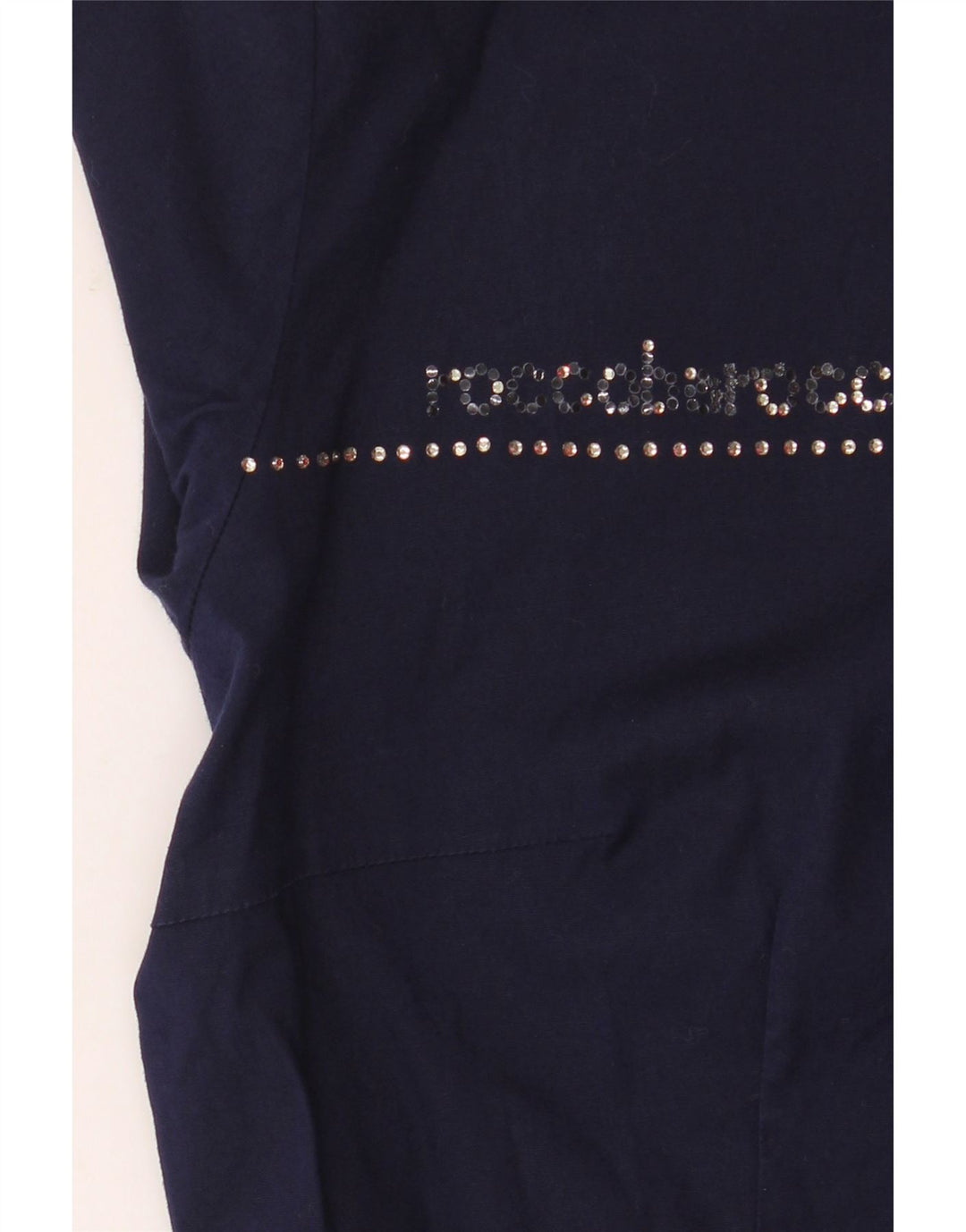 Roccobarocco Blusa camisera gráfica para mujer IT 44 Algodón azul marino mediano