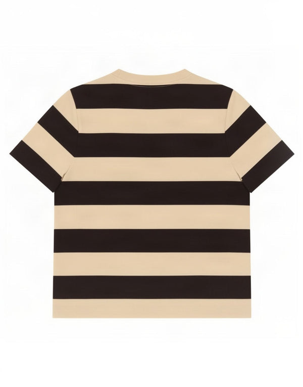 Cos Womens T-Shirt Top UK 14 Medium White Striped Cotton
