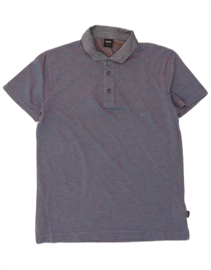 Hugo Boss Hombre Polo Slim Fit Algodón A Rayas Azul Marino Grande