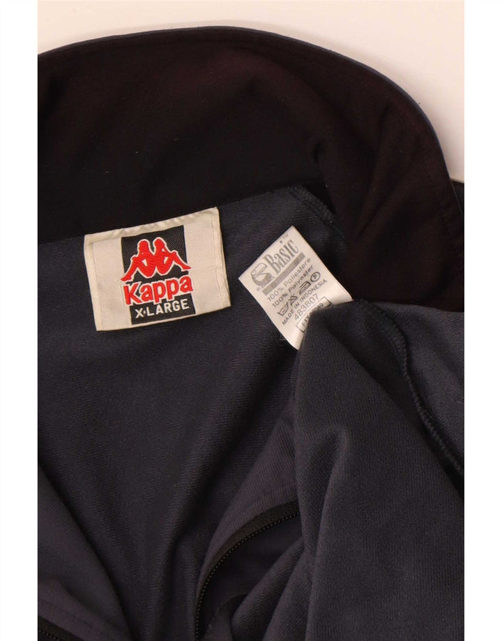 Kappa Hombre Gráfico Chándal Top Chaqueta XL Gris Colorblock Poliéster